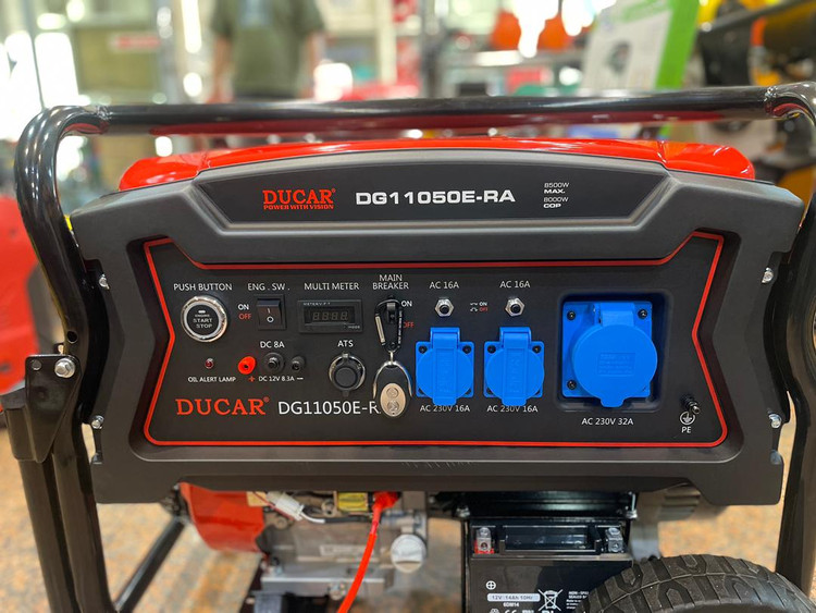موتور برق دوکار 8.5 کیلووات ریموت دار، استارتی دسته چرخ دار DG11050E-RA